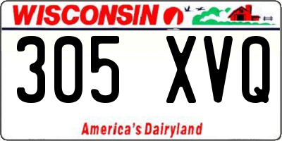 WI license plate 305XVQ