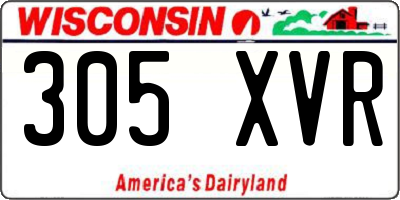 WI license plate 305XVR