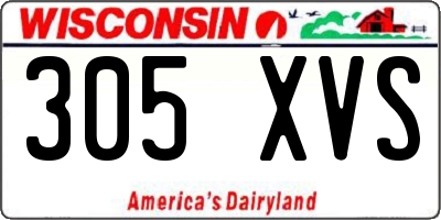 WI license plate 305XVS