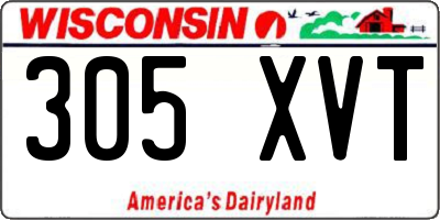 WI license plate 305XVT