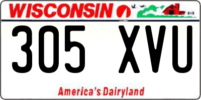 WI license plate 305XVU