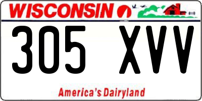 WI license plate 305XVV