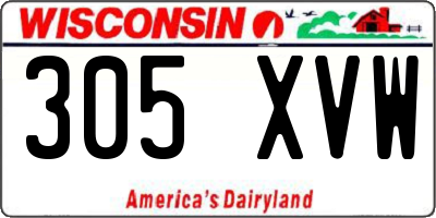 WI license plate 305XVW