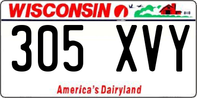 WI license plate 305XVY