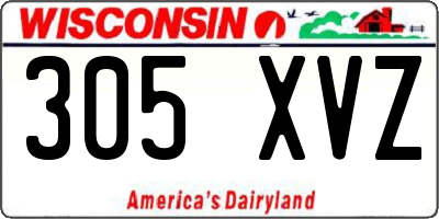 WI license plate 305XVZ