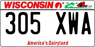 WI license plate 305XWA