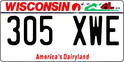 WI license plate 305XWE