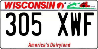 WI license plate 305XWF