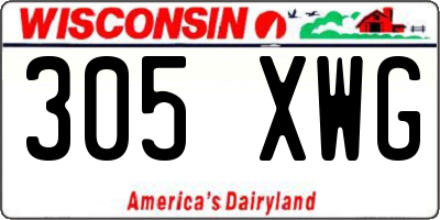 WI license plate 305XWG