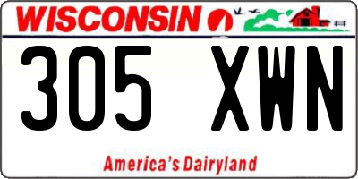 WI license plate 305XWN