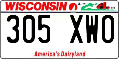 WI license plate 305XWO
