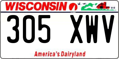 WI license plate 305XWV