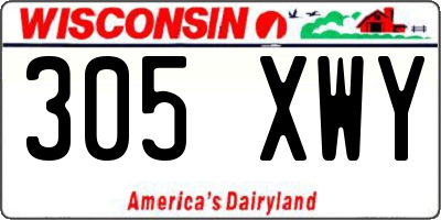 WI license plate 305XWY
