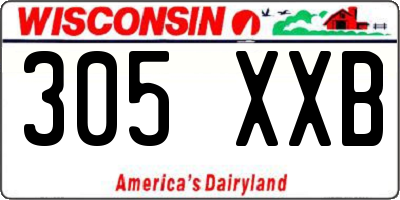WI license plate 305XXB