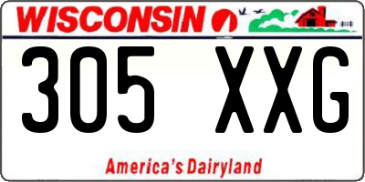 WI license plate 305XXG
