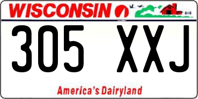 WI license plate 305XXJ