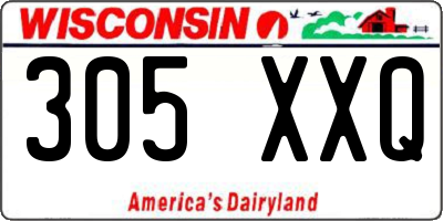 WI license plate 305XXQ