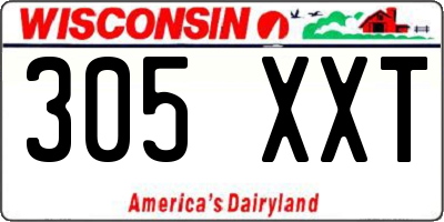 WI license plate 305XXT