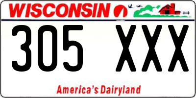 WI license plate 305XXX
