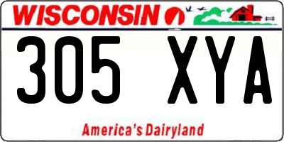 WI license plate 305XYA