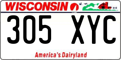 WI license plate 305XYC