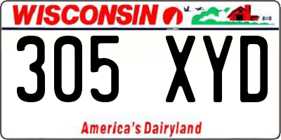 WI license plate 305XYD