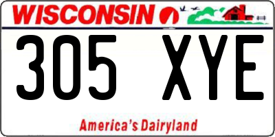WI license plate 305XYE