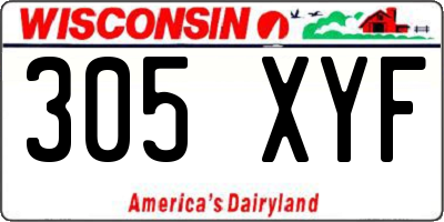 WI license plate 305XYF