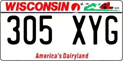 WI license plate 305XYG