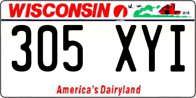 WI license plate 305XYI