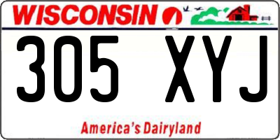 WI license plate 305XYJ