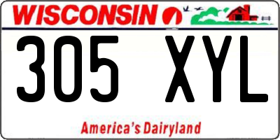 WI license plate 305XYL