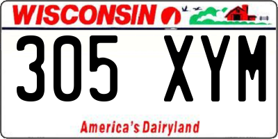 WI license plate 305XYM