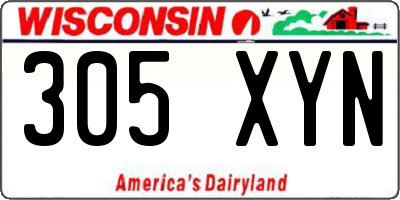 WI license plate 305XYN