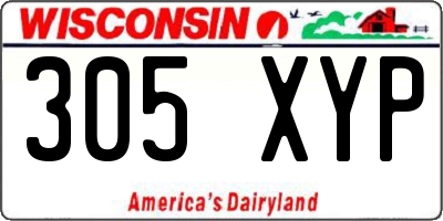 WI license plate 305XYP
