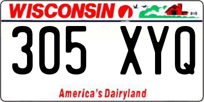 WI license plate 305XYQ