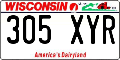 WI license plate 305XYR