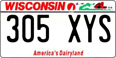 WI license plate 305XYS