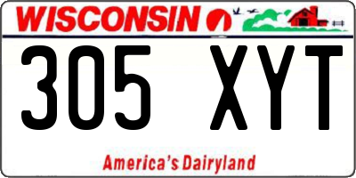 WI license plate 305XYT