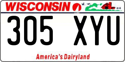 WI license plate 305XYU