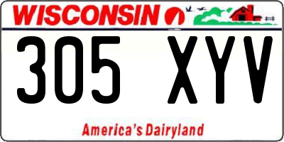 WI license plate 305XYV