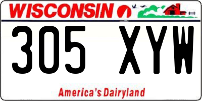 WI license plate 305XYW