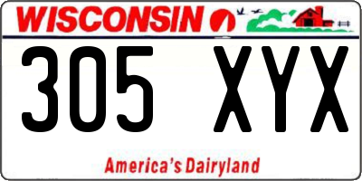WI license plate 305XYX