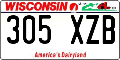 WI license plate 305XZB