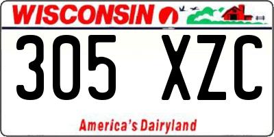 WI license plate 305XZC