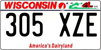WI license plate 305XZE