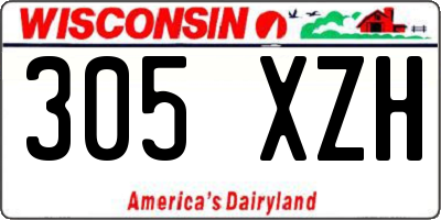 WI license plate 305XZH