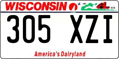 WI license plate 305XZI