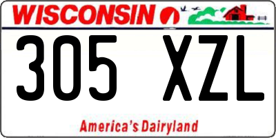 WI license plate 305XZL