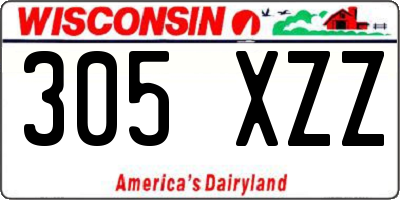 WI license plate 305XZZ